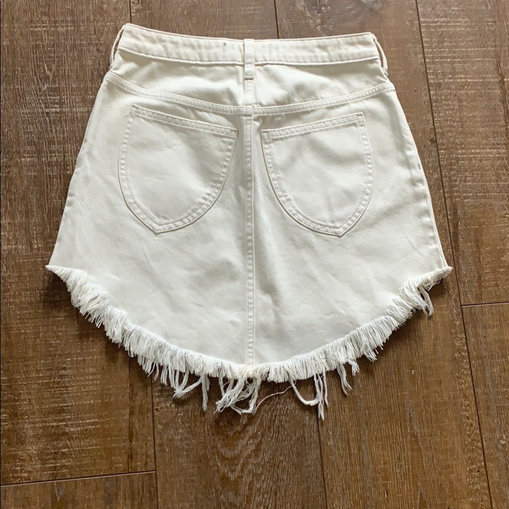 Free People Bailey denim mini Sz24 New Ivory - Picture 7 of 7